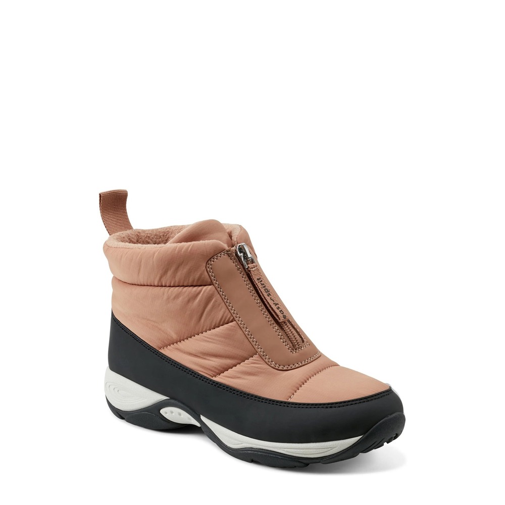 Easy Spirit Edele8 Women Ankle Boots Dark Natural Puffer Front Zip Size 8 M